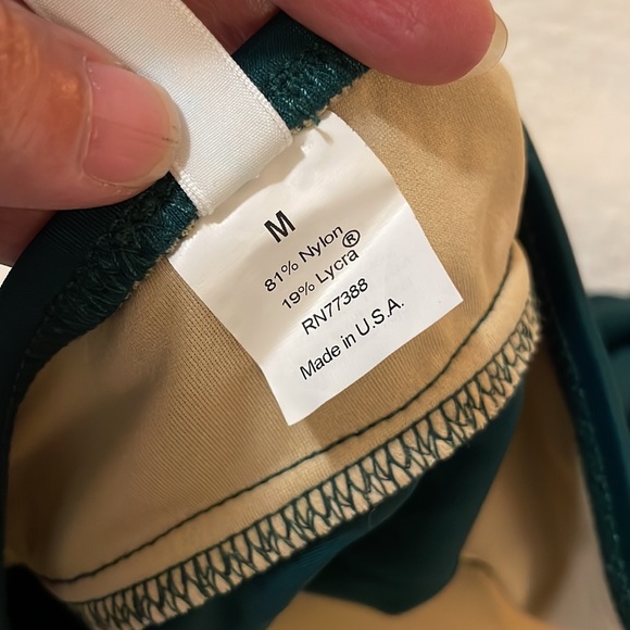 J Crew Tube Tankini Dark Green Swimsuit Size M - Picture 5 of 5